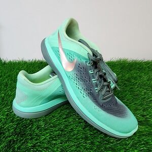 Nike Shoes Womens Size 8.5 Green Gray Ombré Running Athletic Sneakers Mesh